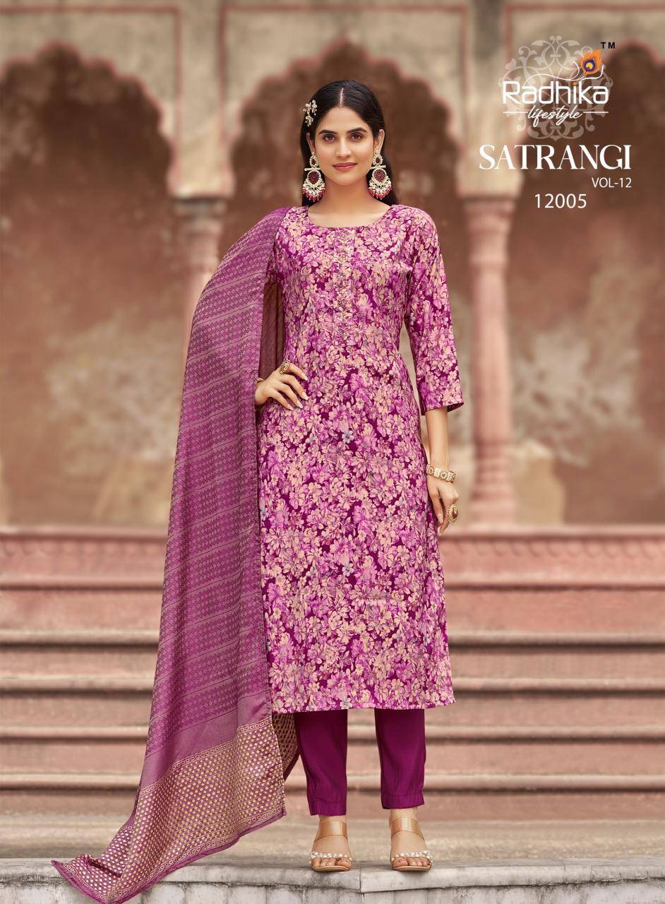 Radhika lifestyle satrangi vol 12  Ladies kurti wholesale market in Mumbai